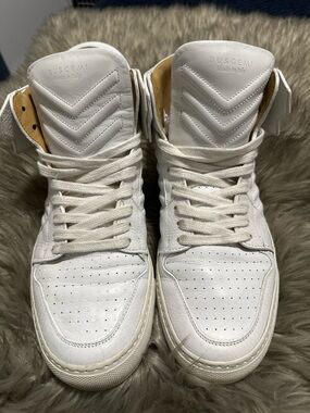 Buscemi White High-Top Quilted Leather Sneakers